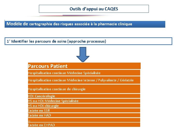 Outils d’appui au CAQES Modèle de cartographie des risques associée à la pharmacie clinique