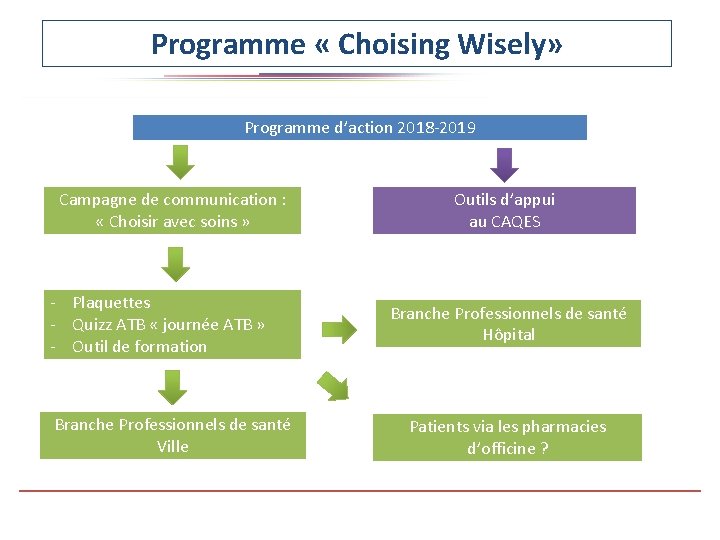 Programme « Choising Wisely» Programme d’action 2018 -2019 Campagne de communication : « Choisir