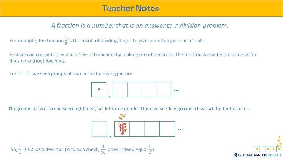 Teacher Notes No groups of two can be seen right now, so, let’s unexplode.