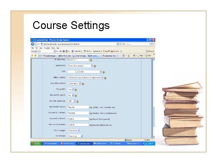 Course Settings 