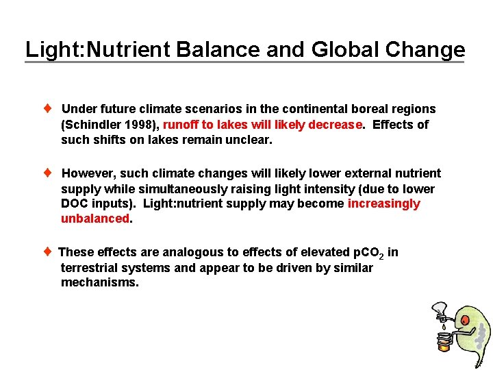 Light: Nutrient Balance and Global Change Under future climate scenarios in the continental boreal