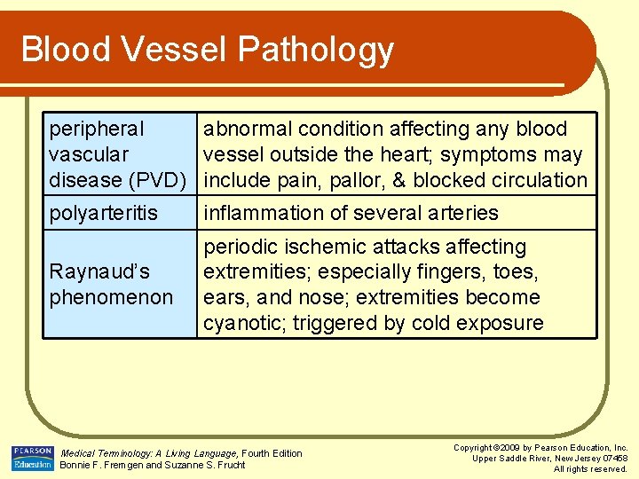 Blood Vessel Pathology peripheral abnormal condition affecting any blood vascular vessel outside the heart;