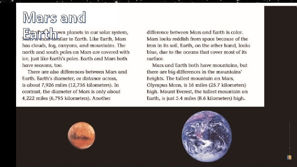 Mars and Earth 