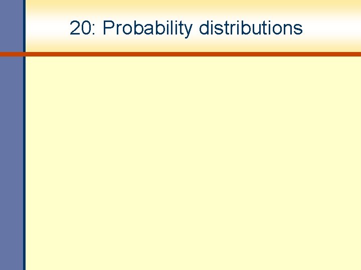 20: Probability distributions 