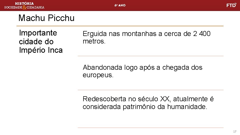 Machu Picchu Importante cidade do Império Inca Erguida nas montanhas a cerca de 2