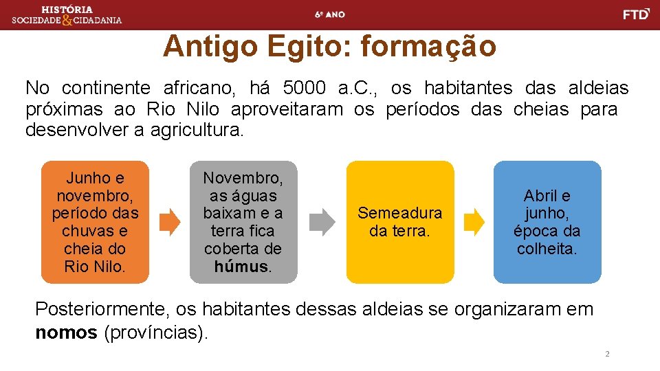 Antigo Egito: formação No continente africano, há 5000 a. C. , os habitantes das