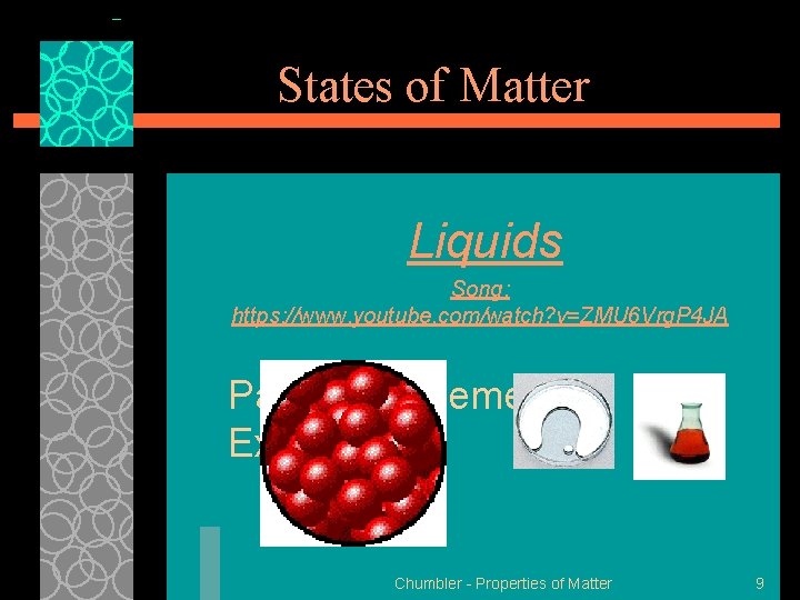 States of Matter Liquids Song: https: //www. youtube. com/watch? v=ZMU 6 Vrg. P 4 States of Matter Liquids Song: https: //www. youtube. com/watch? v=ZMU 6 Vrg. P 4