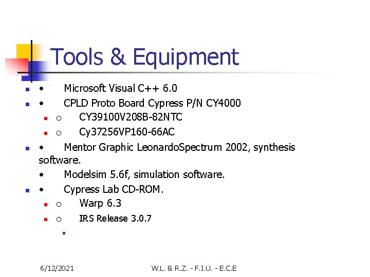 Tools & Equipment n n · · n n Microsoft Visual C++ 6. 0 Tools & Equipment n n · · n n Microsoft Visual C++ 6. 0