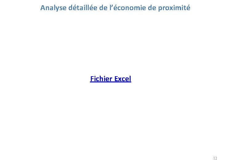 Analyse détaillée de l’économie de proximité Fichier Excel 12 