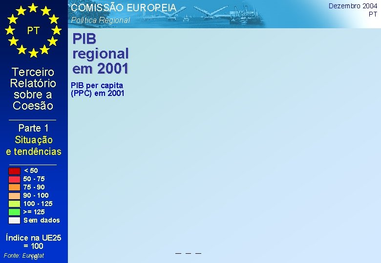 COMISSÃO EUROPEIA Política Regional PT Terceiro Relatório sobre a Coesão Parte 1 Situação e