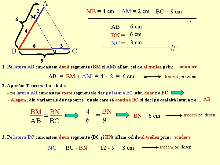 A M 6 MB = 4 cm 2 AB = 6 cm BN =