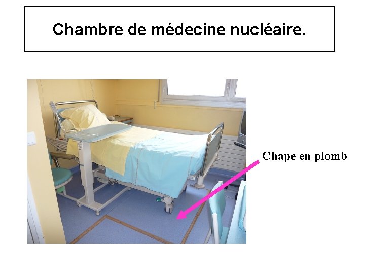 Chambre de médecine nucléaire. Chape en plomb 