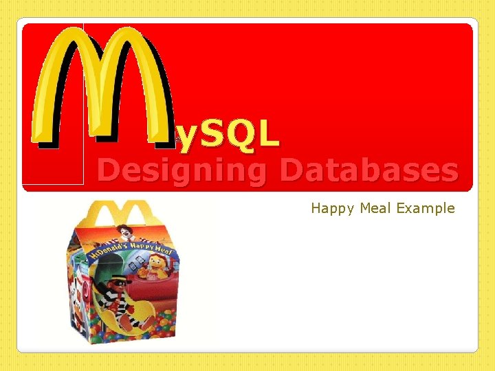 y. SQL Designing Databases Happy Meal Example 