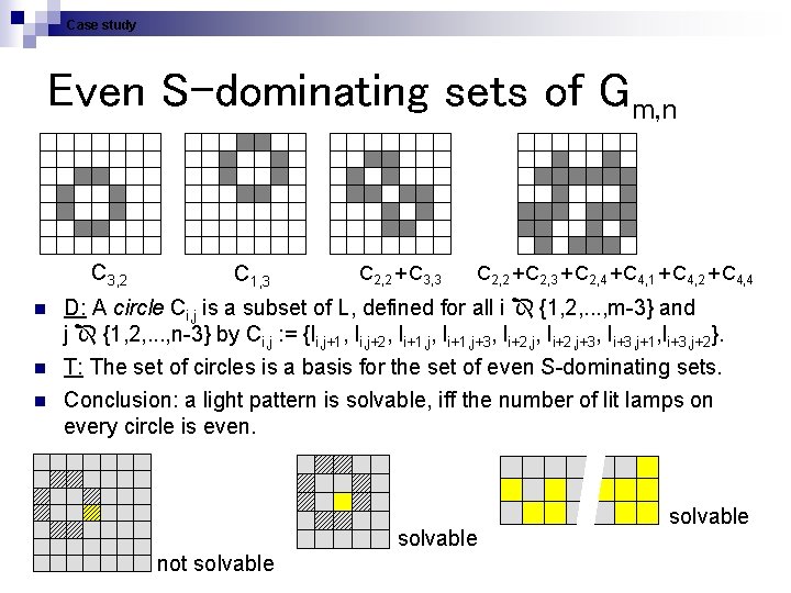 Case study Even S-dominating sets of Gm, n C 3, 2 C 1, 3