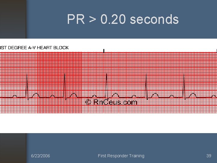 PR > 0. 20 seconds 6/22/2006 First Responder Training 39 