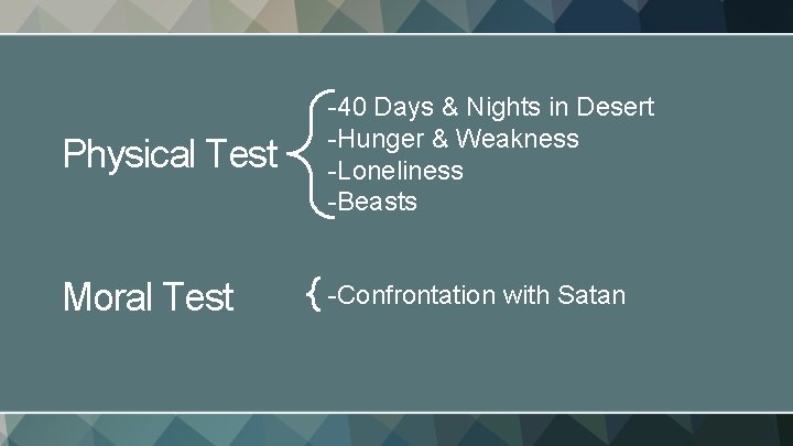 Physical Test -40 Days & Nights in Desert -Hunger & Weakness -Loneliness -Beasts Moral