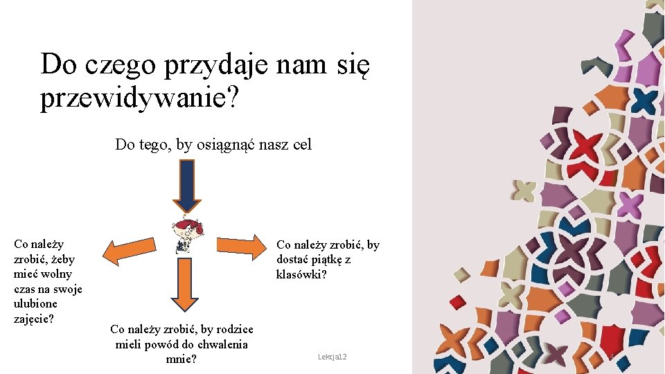 Do czego przydaje nam się przewidywanie? Do tego, by osiągnąć nasz cel Co należy