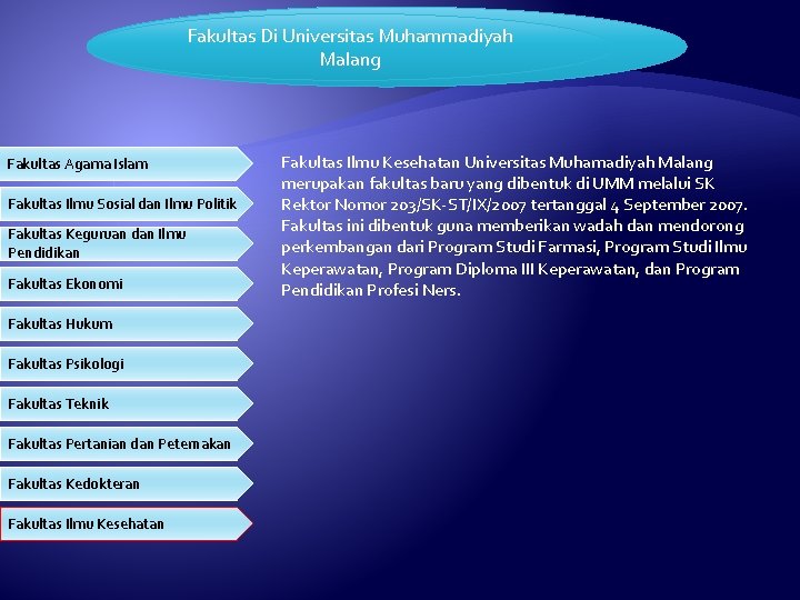 Fakultas Di Universitas Muhammadiyah Malang Fakultas Agama Islam Fakultas Ilmu Sosial dan Ilmu Politik