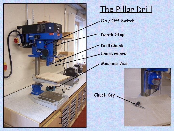 The Pillar Drill On / Off Switch Depth Stop Drill Chuck Guard Machine Vice