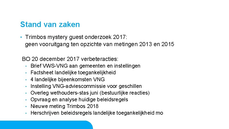 Stand van zaken • Trimbos mystery guest onderzoek 2017: geen vooruitgang ten opzichte van