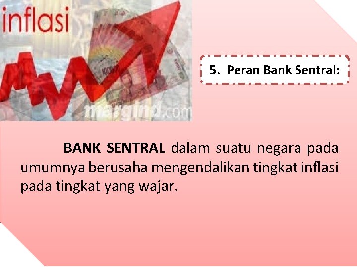 5. Peran Bank Sentral: BANK SENTRAL dalam suatu negara pada umumnya berusaha mengendalikan tingkat