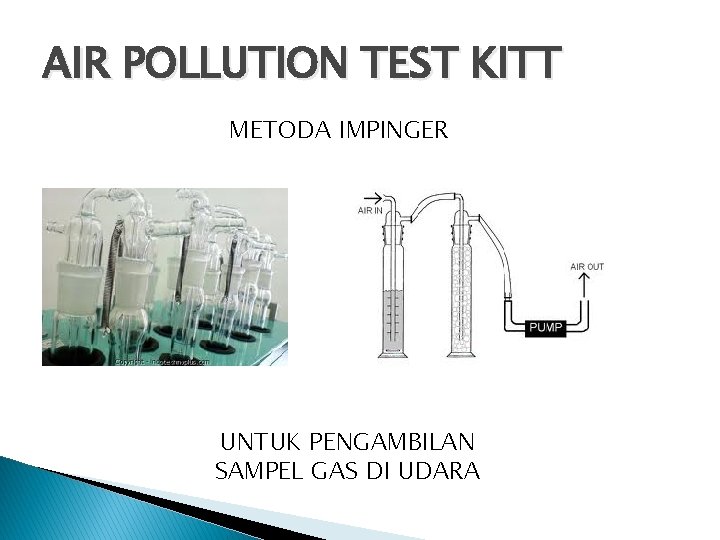 AIR POLLUTION TEST KITT METODA IMPINGER UNTUK PENGAMBILAN SAMPEL GAS DI UDARA 