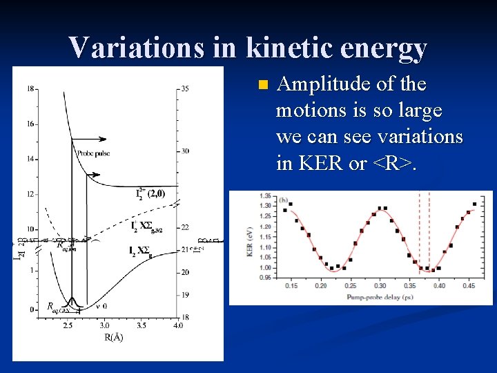 Variations in kinetic energy n Amplitude of the motions is so large we can