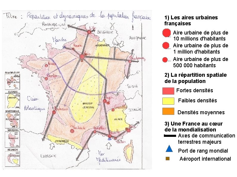 1) Les aires urbaines françaises Aire urbaine de plus de …. . . 10