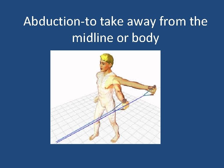 Abduction-to take away from the midline or body 