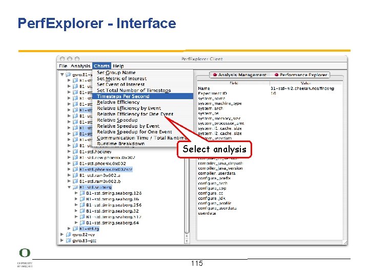 Perf. Explorer - Interface Select analysis 115 