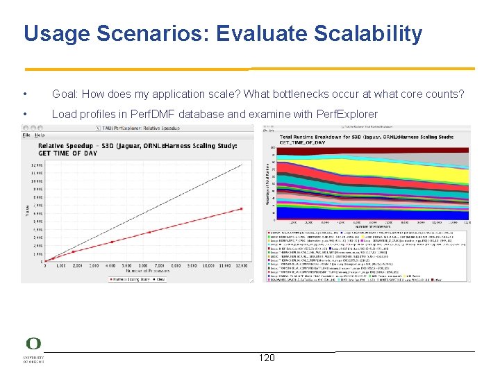 Usage Scenarios: Evaluate Scalability • Goal: How does my application scale? What bottlenecks occur