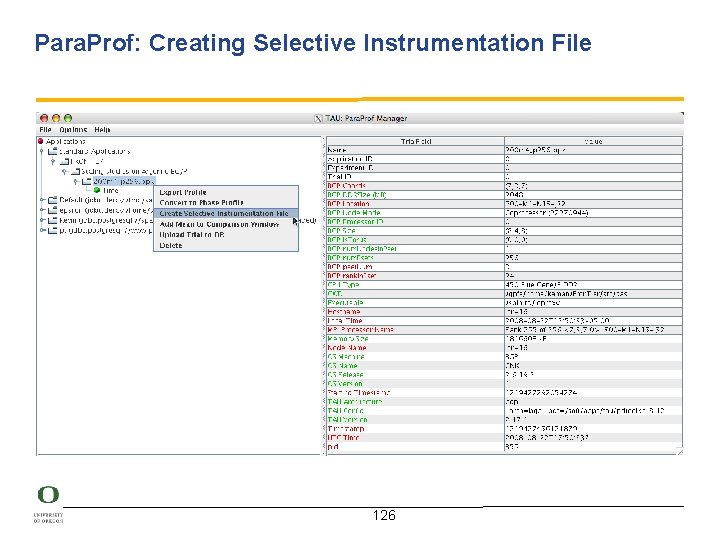 Para. Prof: Creating Selective Instrumentation File 126 