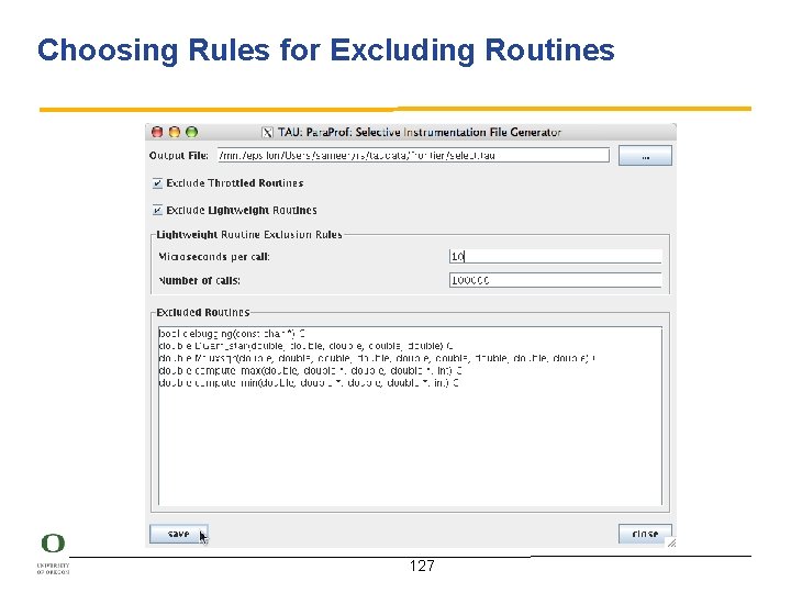 Choosing Rules for Excluding Routines 127 