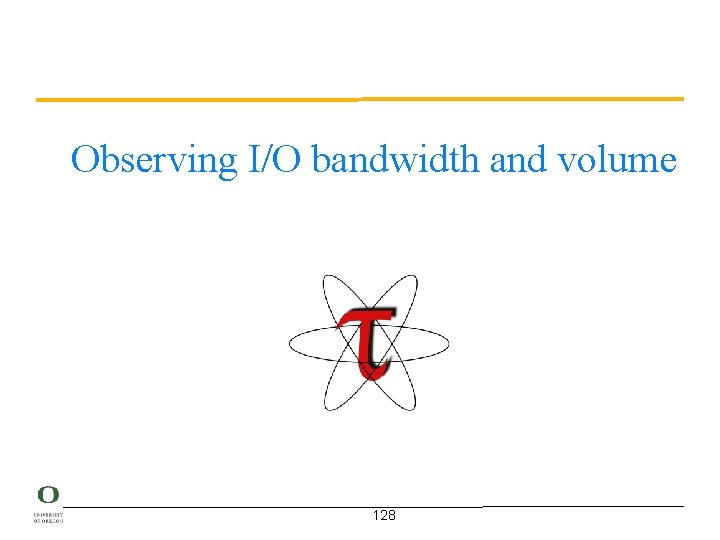 Observing I/O bandwidth and volume 128 