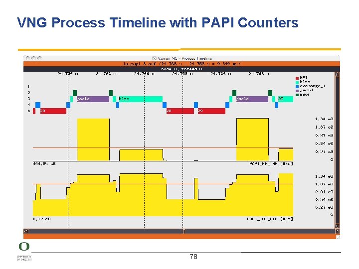 VNG Process Timeline with PAPI Counters 78 