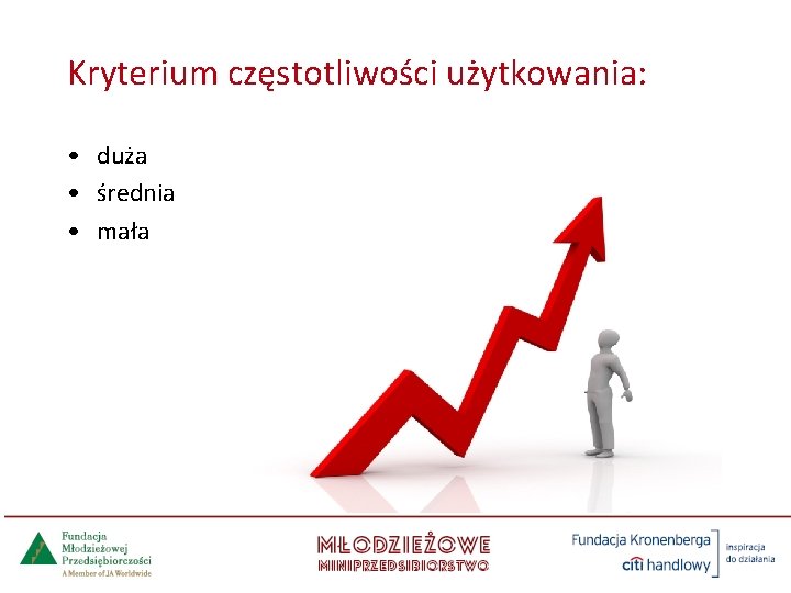 Kryterium częstotliwości użytkowania: • duża • średnia • mała 