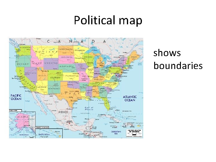 Political map shows boundaries 