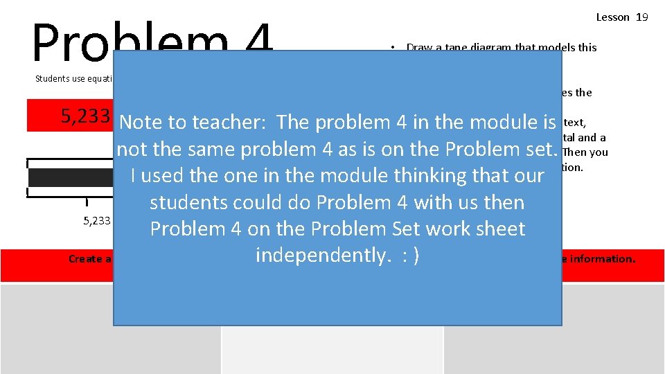 Problem 4 Students use equations to model and solve multi-step word problems. Lesson 19