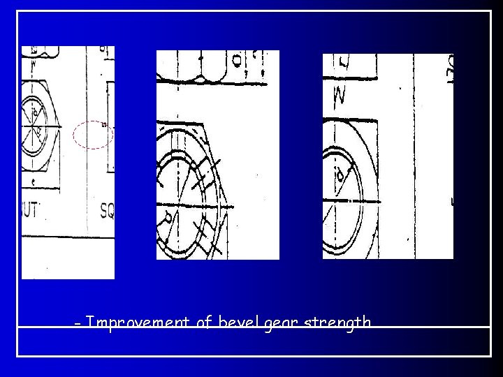 - Improvement of bevel gear strength. 