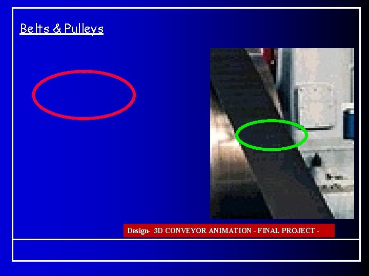 Belts & Pulleys Design- 3 D CONVEYOR ANIMATION - FINAL PROJECT - 