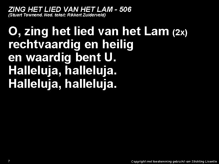 ZING HET LIED VAN HET LAM - 506 (Stuart Townend. Ned. tekst: Rikkert Zuiderveld)