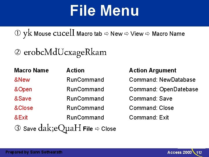 File Menu yk Mouse cucel. I Macro tab New View Macro Name erobc. Md.