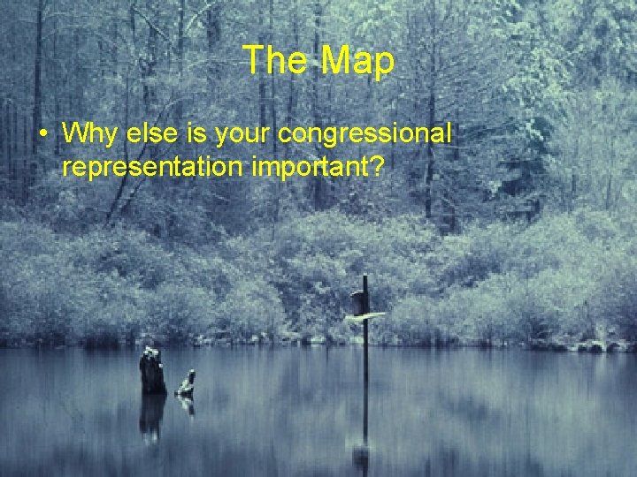 The Map • Why else is your congressional representation important? 