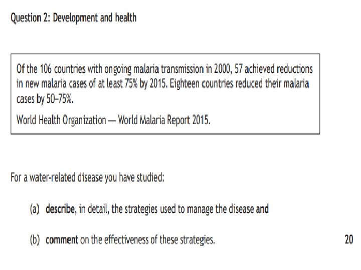 Practice Question • For a water 