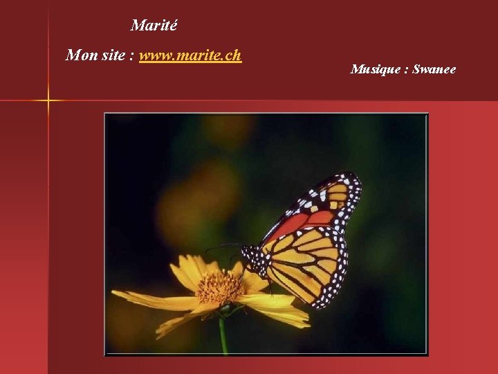Marité Mon site : www. marite. ch Musique : Swanee 