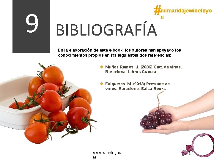 9 #mimaridajewinetoyo u BIBLIOGRAFÍA En la elaboración de este e-book, los autores han apoyado