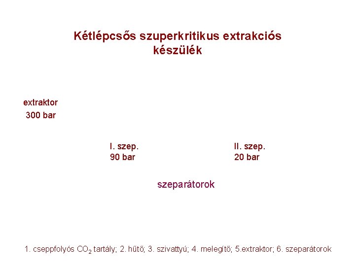 Kétlépcsős szuperkritikus extrakciós készülék extraktor 300 bar II. szep. 20 bar I. szep. 90