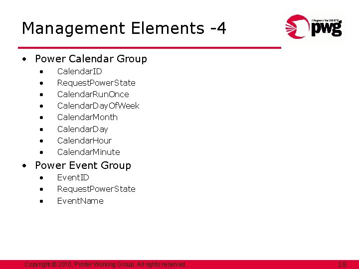 Management Elements -4 • Power Calendar Group • • Calendar. ID Request. Power. State Management Elements -4 • Power Calendar Group • • Calendar. ID Request. Power. State