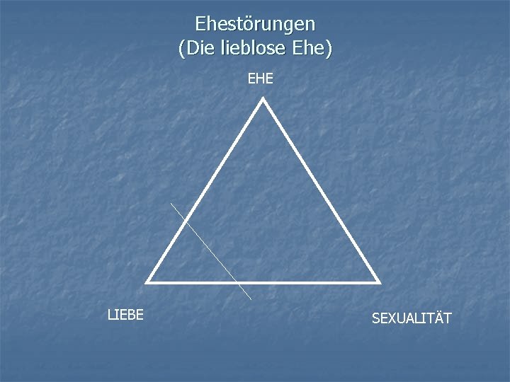 Ehestörungen (Die lieblose Ehe) EHE LIEBE SEXUALITÄT 