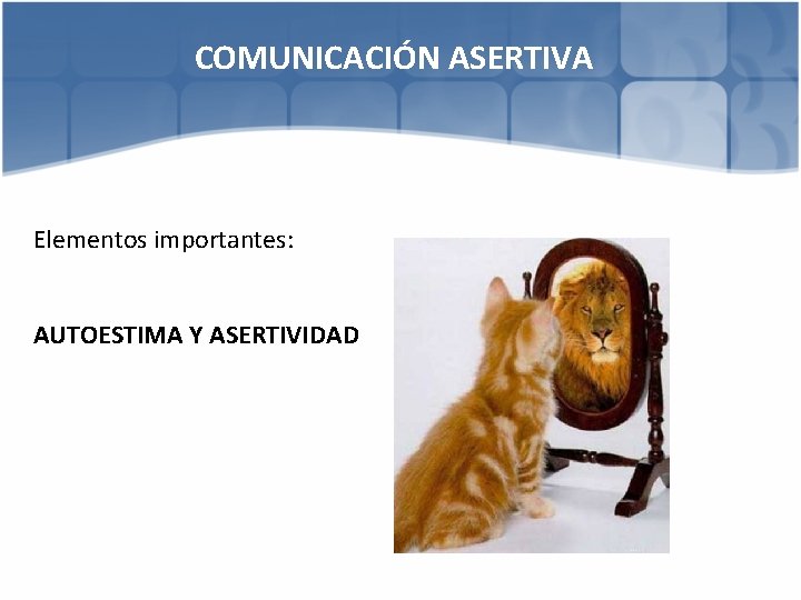 COMUNICACIÓN ASERTIVA Elementos importantes: AUTOESTIMA Y ASERTIVIDAD 